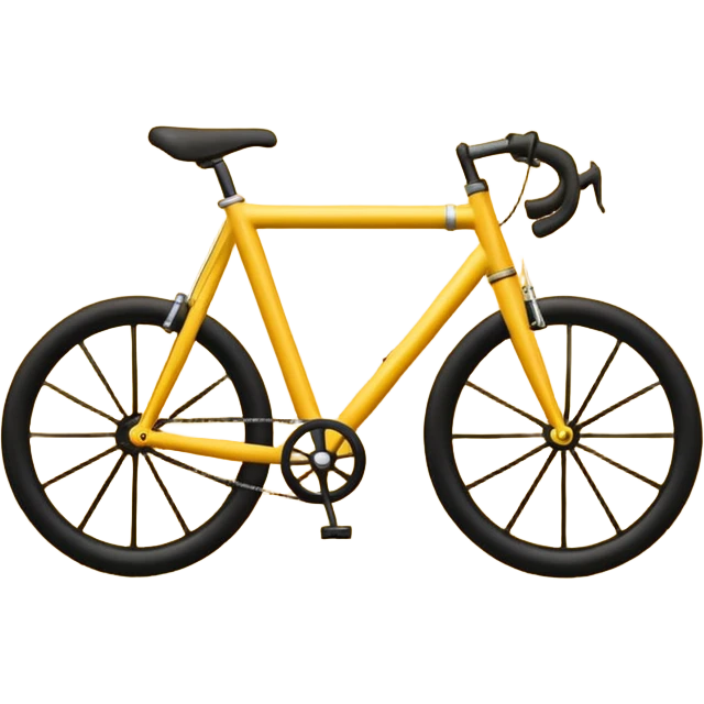 Create a Telugu Desam Party (TDP) flag emoji: bright solid yellow background, simple black bicycle icon in the center. Flat emoji style, bold colors, clean edges, no text, no gradients, no shadows. Square 1:1 ratio, transparent background, minimal and clear like a system emoji. emoji