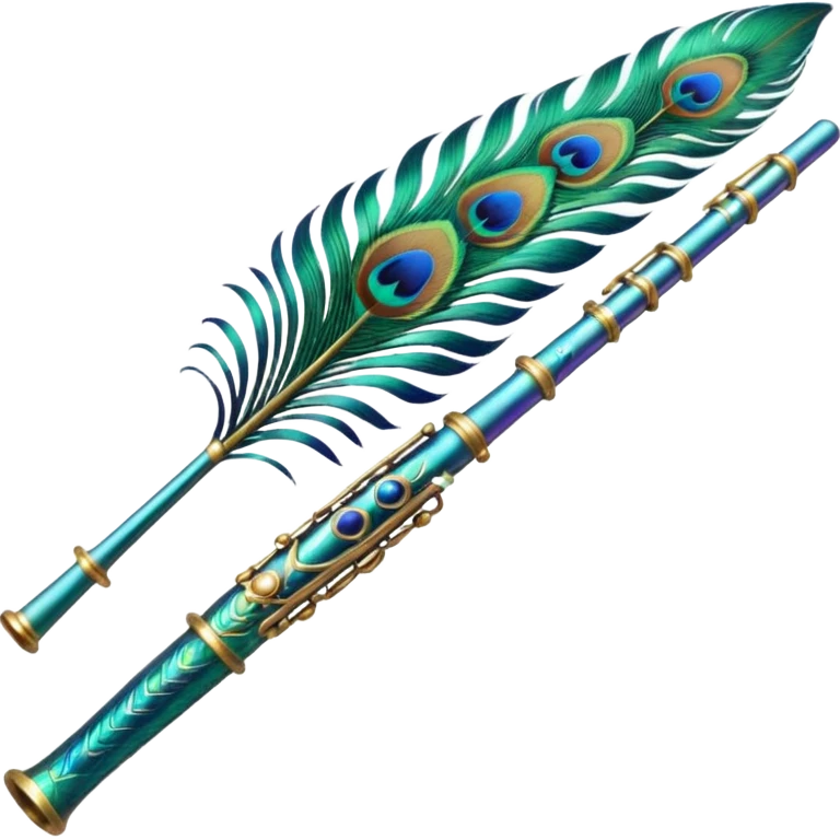 Peacock feather flute emoji
