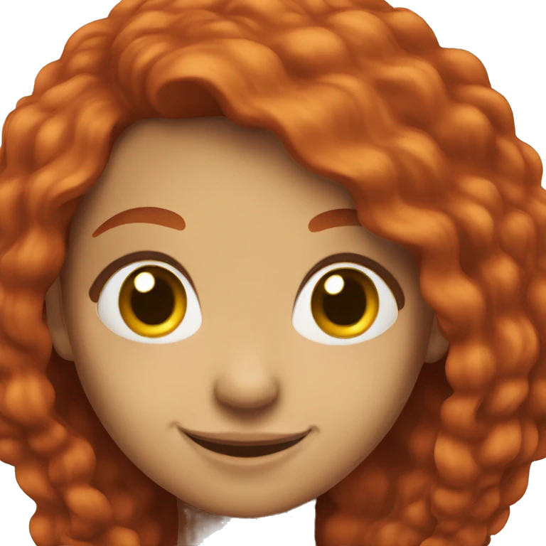 smiling girl with long red hair emoji