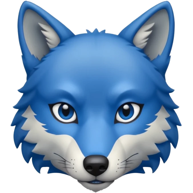 A blue wolf with shades emoji