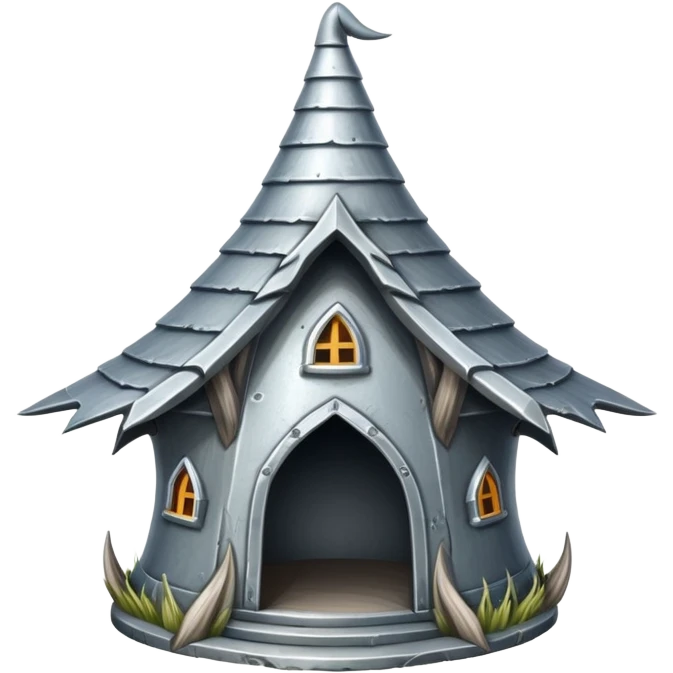 metallic silver witch hut emoji
