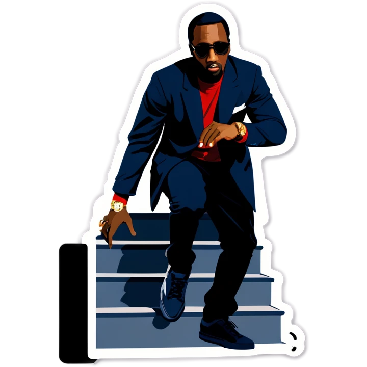 P diddy slipping on his own stairs emoji