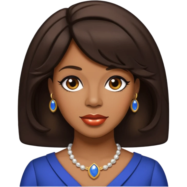 Cindy Birdsong from The Supremes with dark brown hair emoji