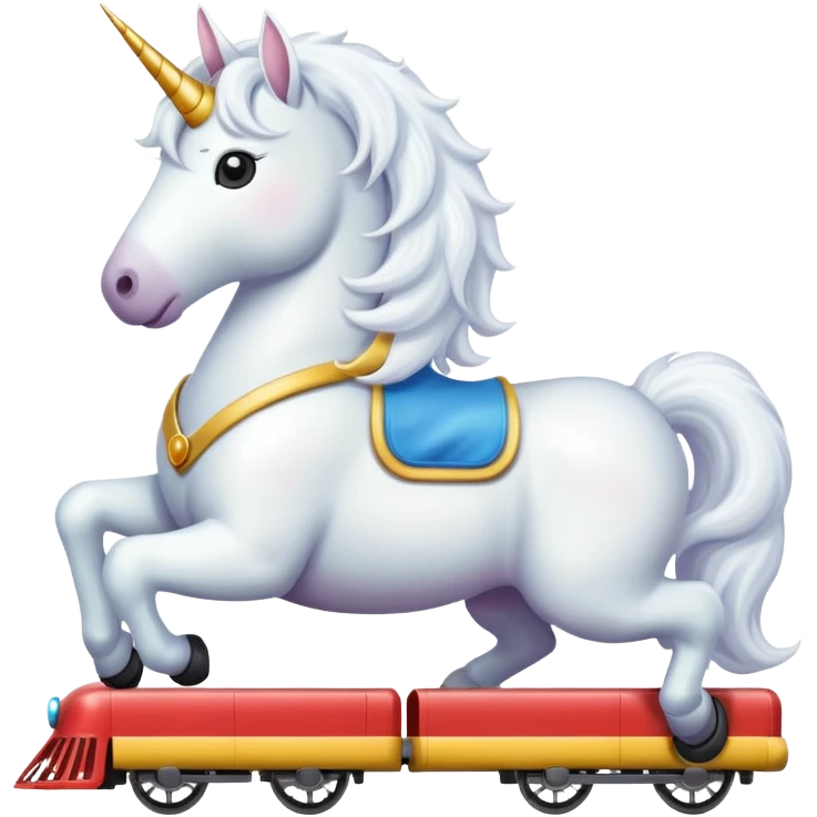 A unicorn on a train emoji