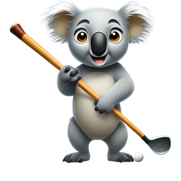 Koala with golf club emoji