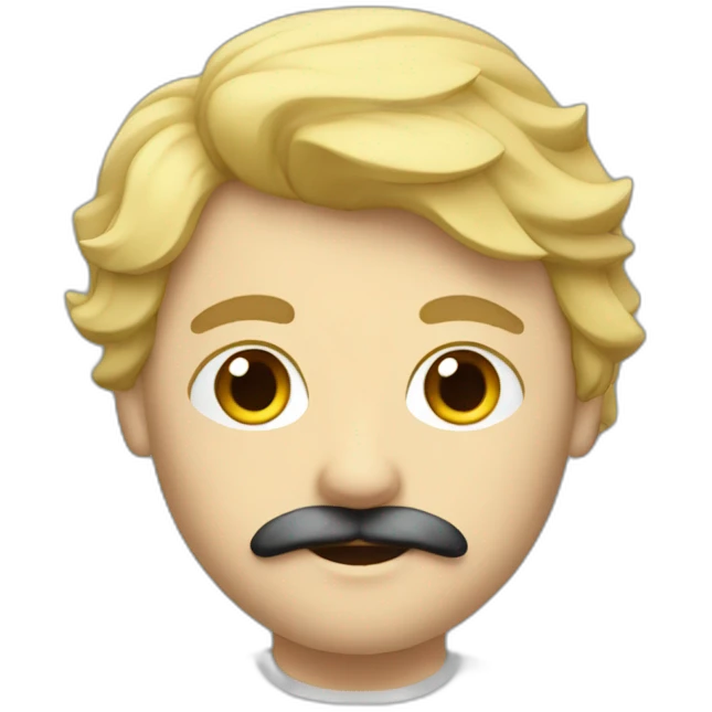 blond hair software developer with black moustache emoji
