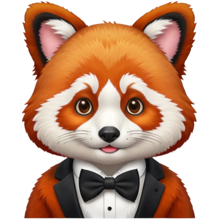 red panda with white bow tie emoji