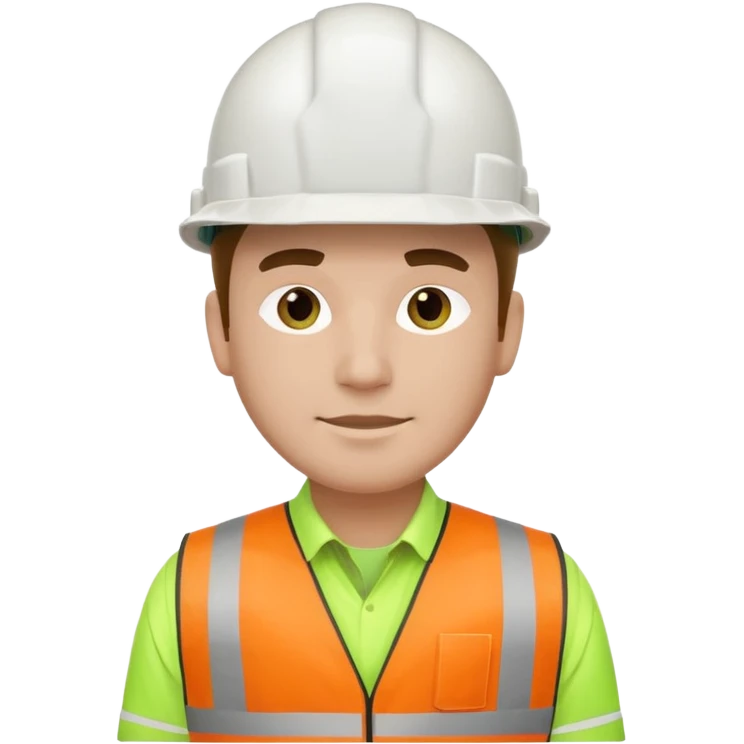 Hombre ingeniero casco blanco y chaleco verde emoji