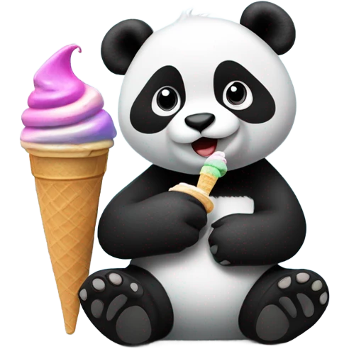 Panda eating ice cream emoji