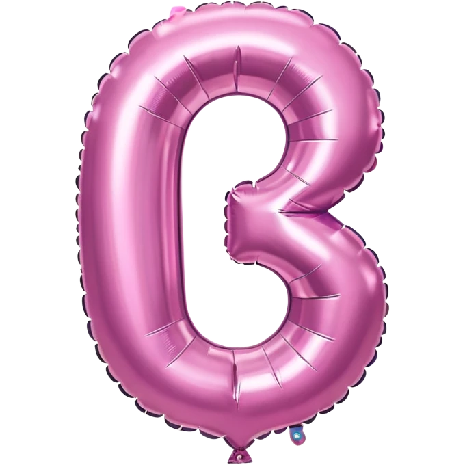 Pink foil balloon in the shape of a number cero emoji