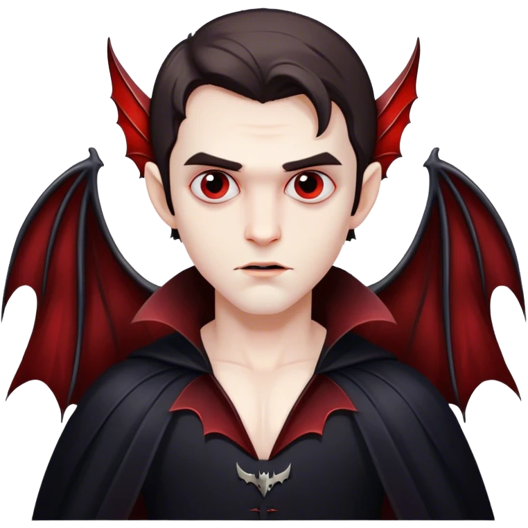 Handsome vampire with bat wings  emoji