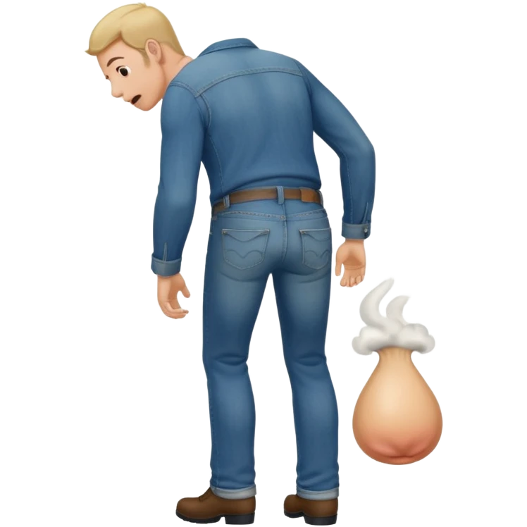 a man farting by his butt  emoji