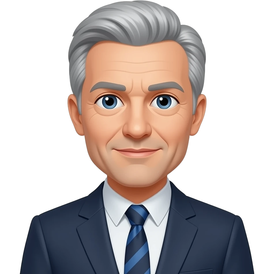 A stern man, slightly gray hair emoji