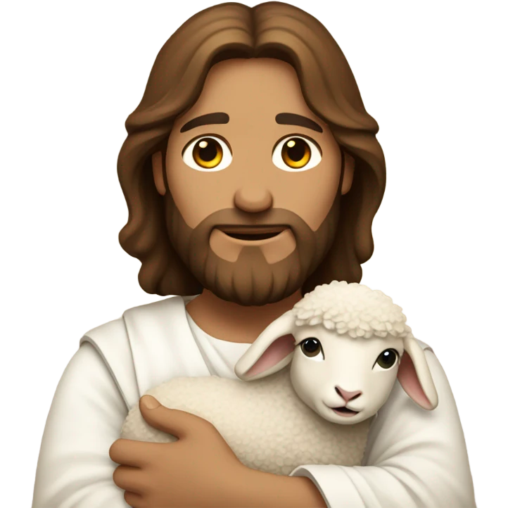 Jesus Christ holding a little lamb emoji