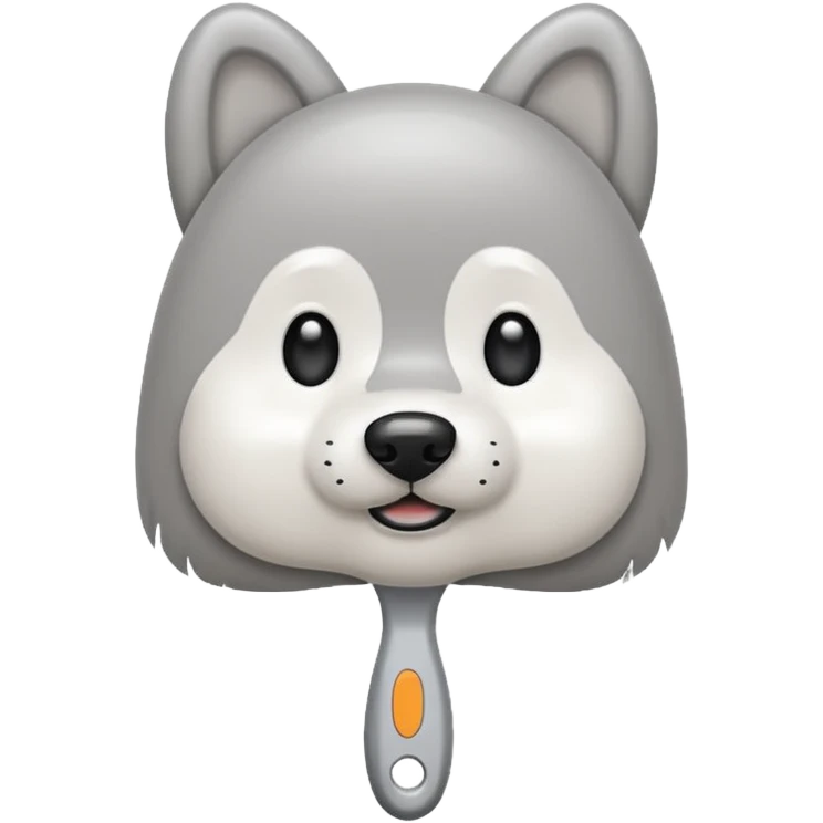 Wire dog brush gray and white emoji