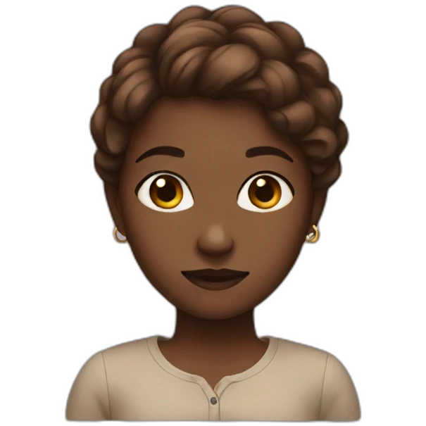 Dark girl with brown hair emoji