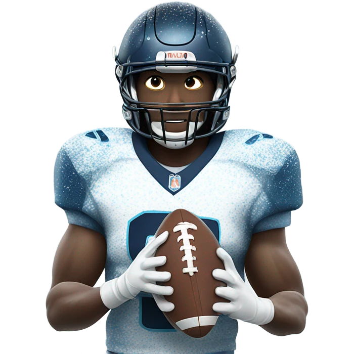 Snow covered footbal player emoji