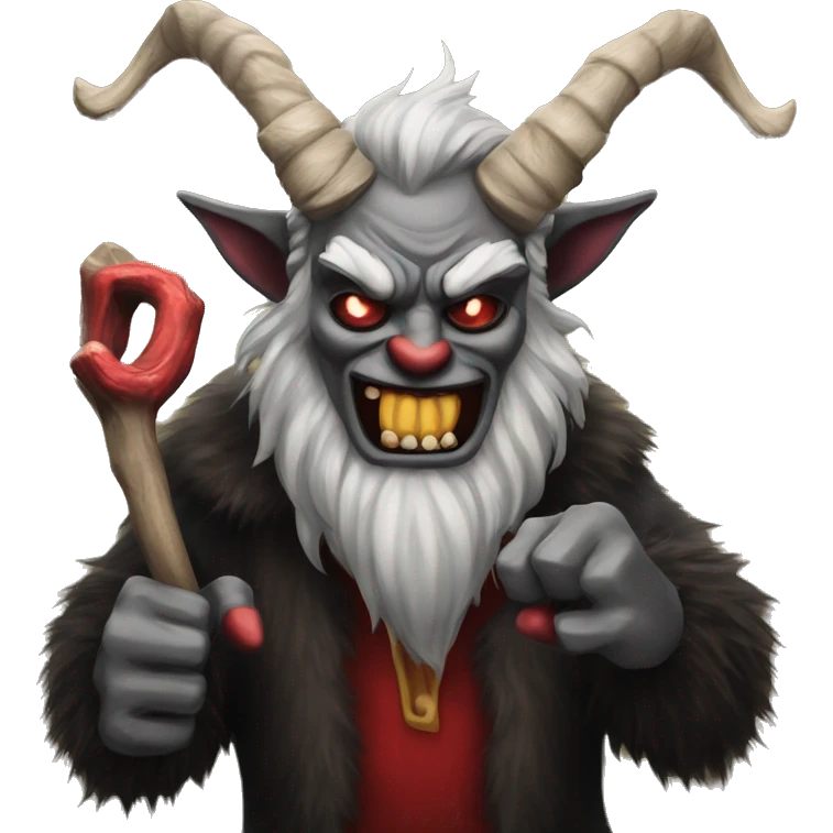 Krampus doing finger guns emoji
