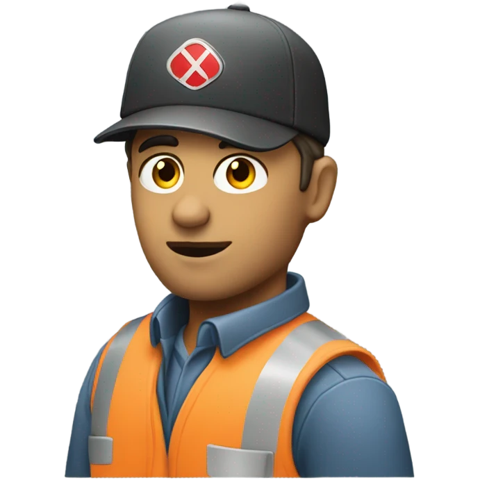 Truck driver looking around emoji