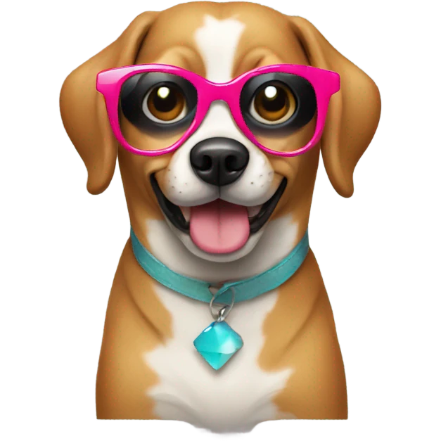 Dog wearing party glasses  emoji