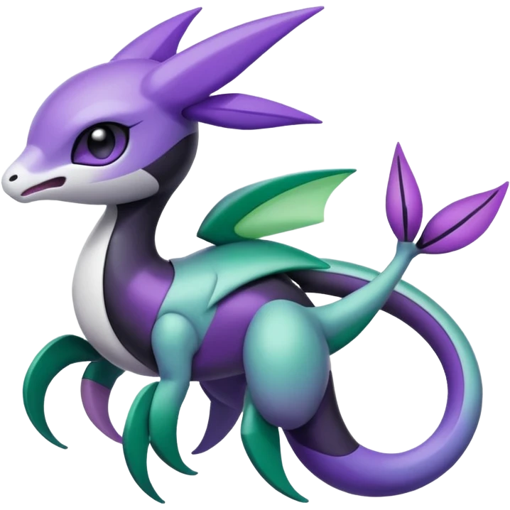 Violet-purple-black-white-gradients Meloetta-Rayquaza-Chatot-Pokémon-Fakémon-creature emoji