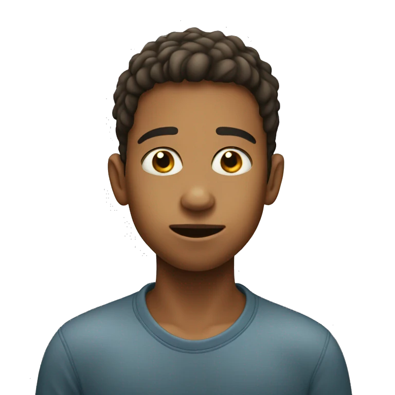 Boy with a hand in his nose emoji