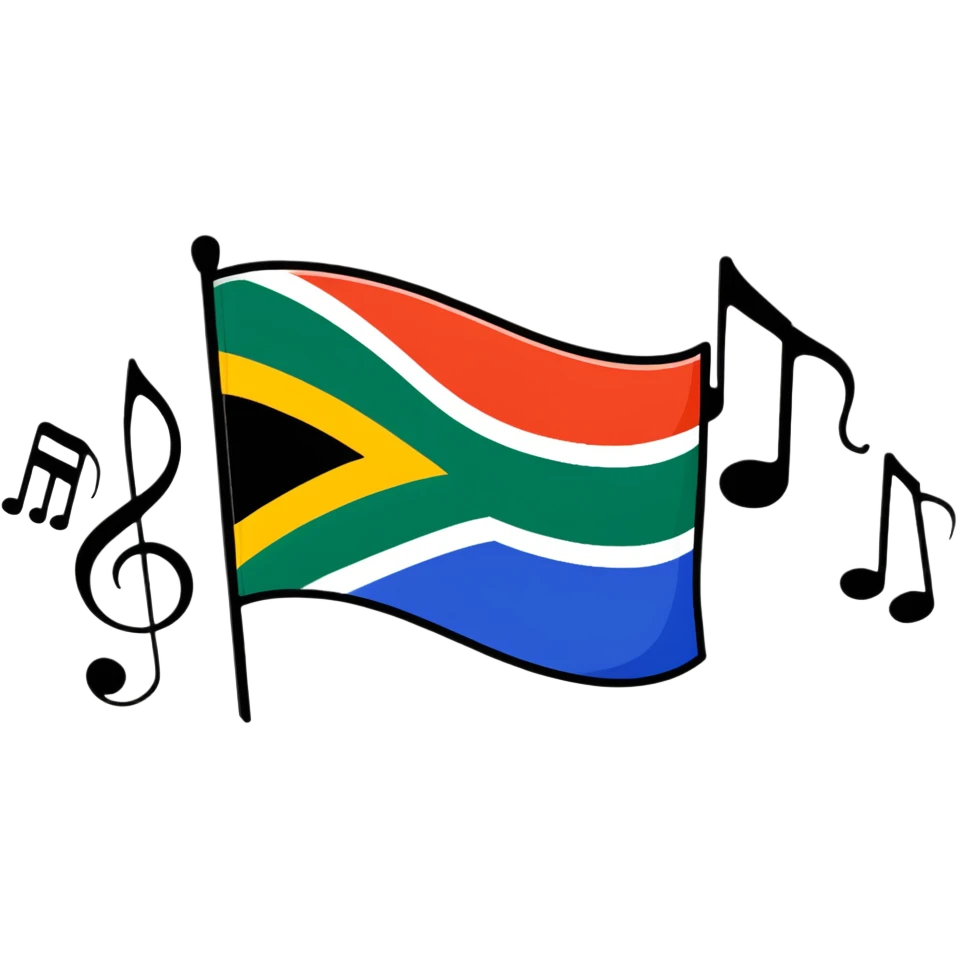 South African flag with musical notes emoji