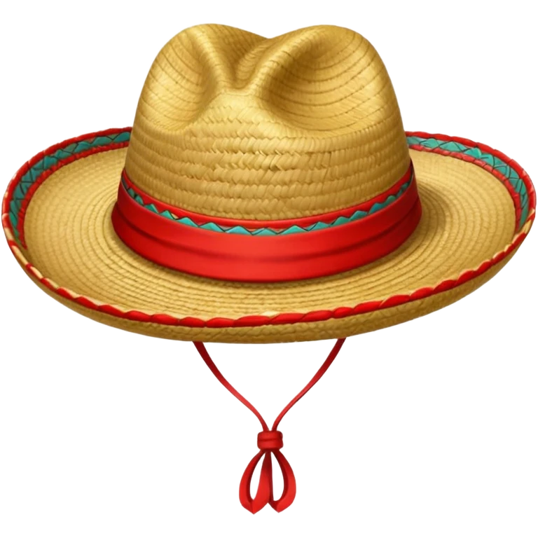 Sombrero de paja con una tira roja  emoji