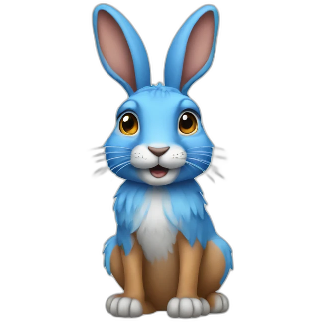 A hare with blue hair emoji
