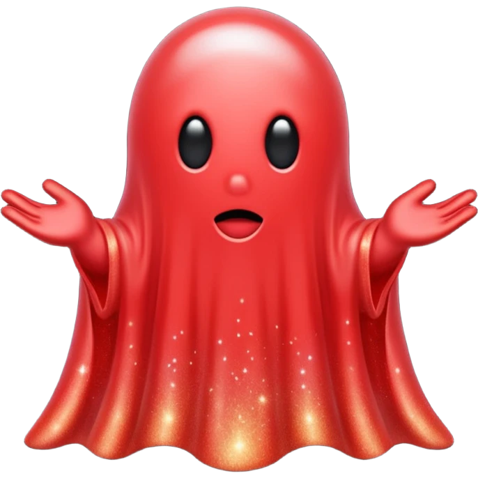 red glitter ghost style hype emoji