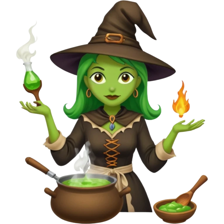 green witch cooking potion emoji