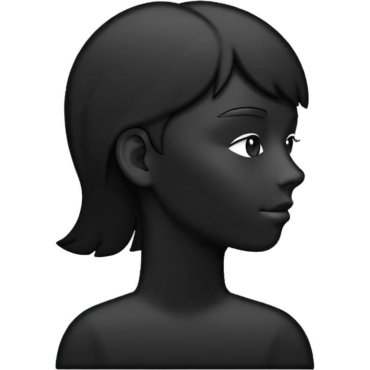 Minimalistic flat vector icon, iOS style, thin black outline on white background. Person silhouette. Black, completely monochrome, matte.  emoji