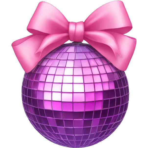 Disco ball with a pink bow  emoji