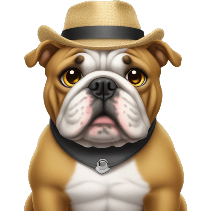 bulldog com roupa de pc emoji