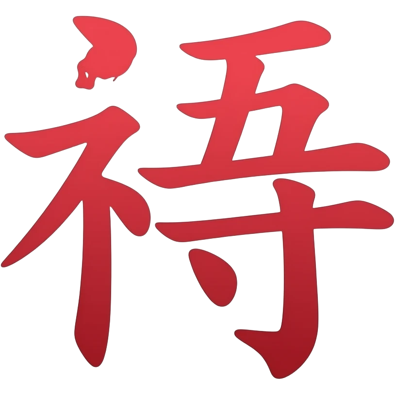 the word kanji in chinese letter make it color red emoji