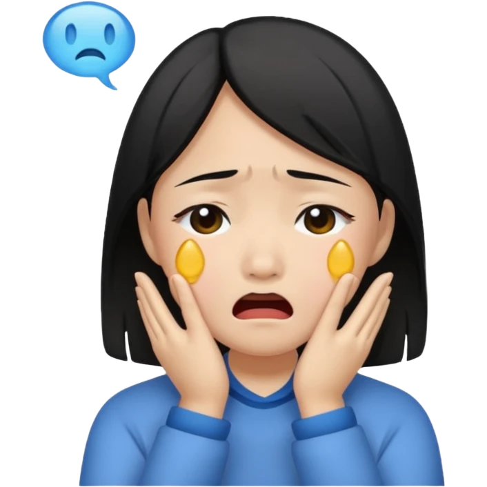 Asian girl crying more like this 😭 emoji