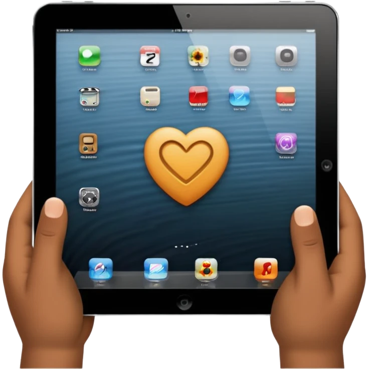 2 hands holding an ipad, no arms vertical emoji