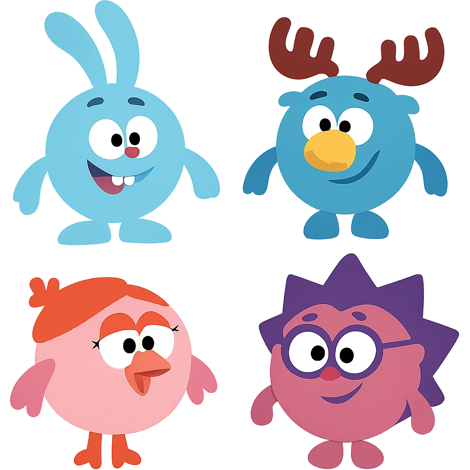 flat toon style смешарики emoji