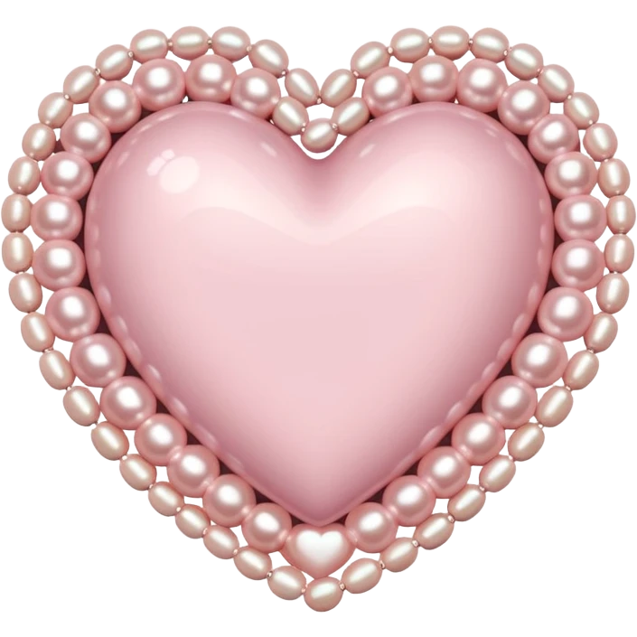 Pale pink heart with pale pink pearls around it  emoji