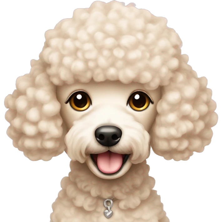 cream mini poodle good morning  emoji