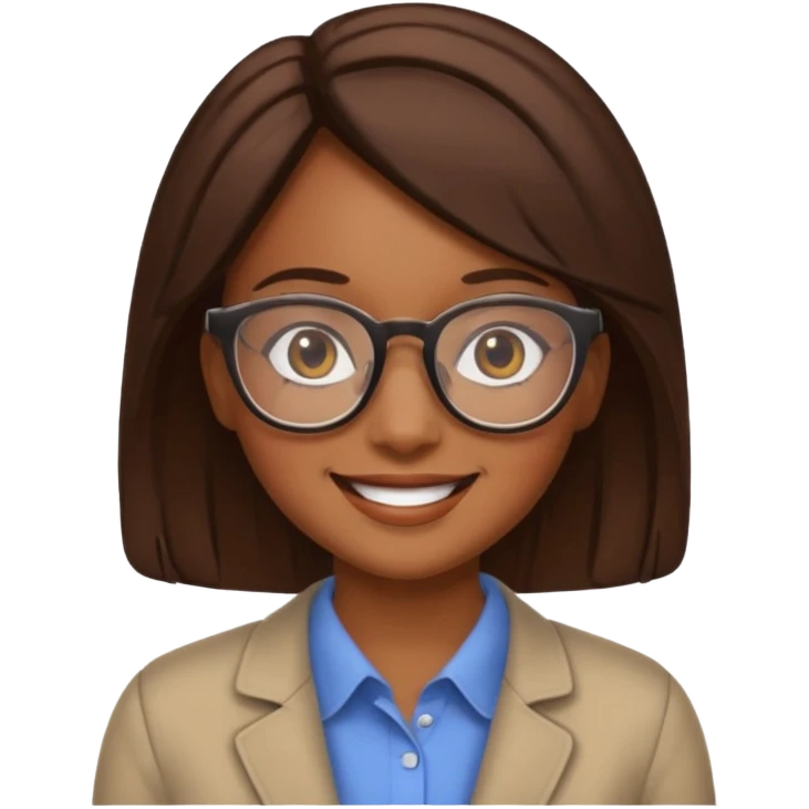 de una chica morena con lentes emoji