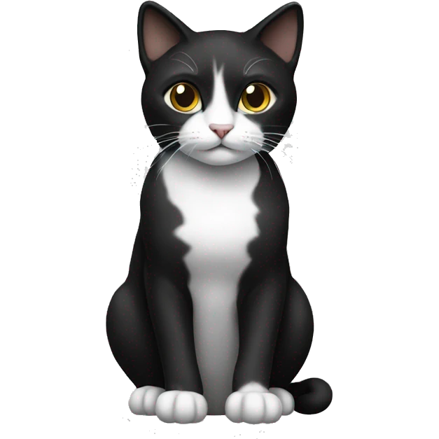 Cat black with white emoji