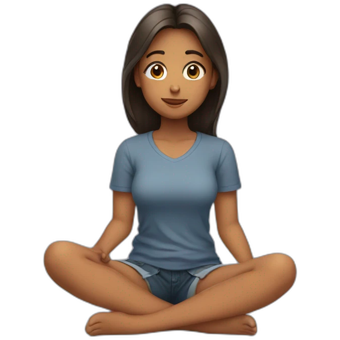 Girl sitting on her knees emoji