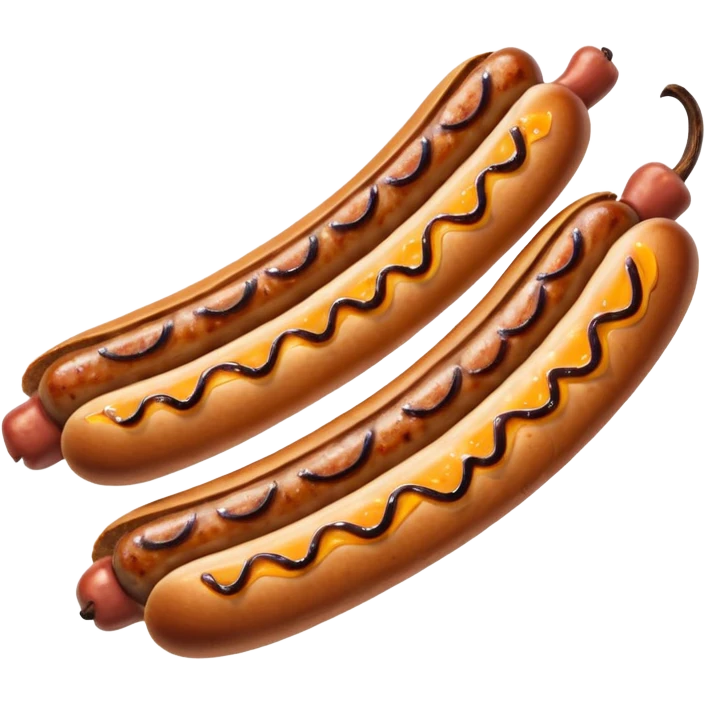 grilled bratwurst sausage, curved emoji