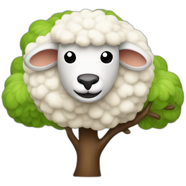 A sheep in a tree. emoji
