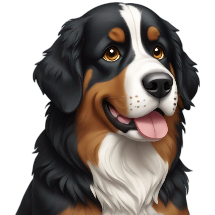 Bernese Mountain Dog with a toy emoji