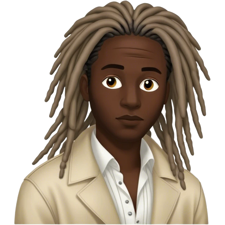Darkskin Guy with locs wearing margiela emoji