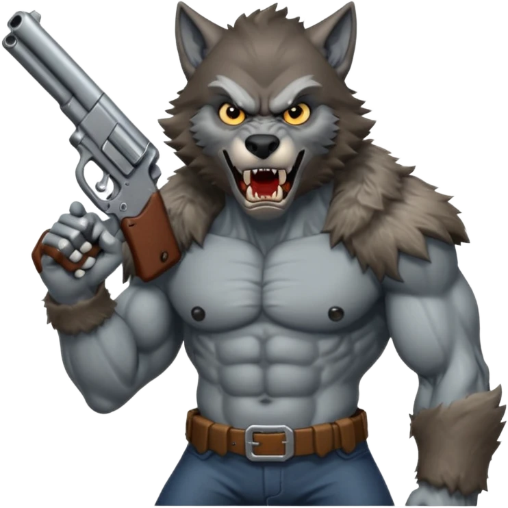Werewolf with gun  emoji