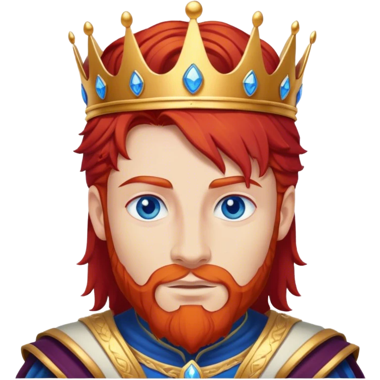 Red hair king blue eyes, emoji