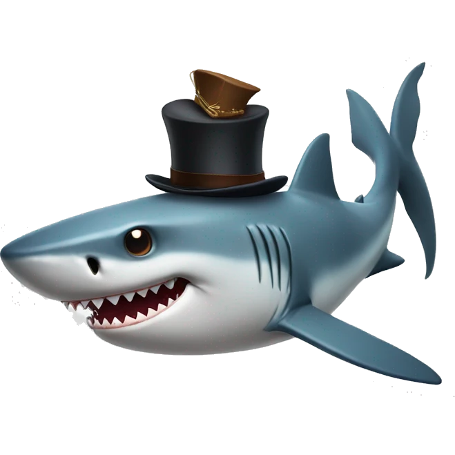 Shark with tophat emoji